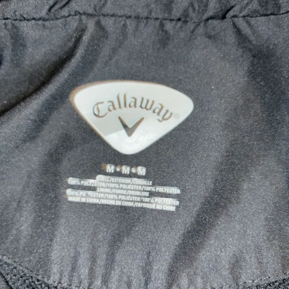 Callaway Men’s Windbreaker Jacket Long Sleeve 1/4 Zip Golf Black Medium